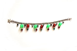 Green & Red Dice Charm Bracelet