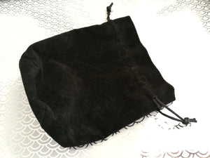 Large Dice Bag - Plain Black Suede