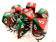 Red/Green Dual Colour Dice Set - Bescon