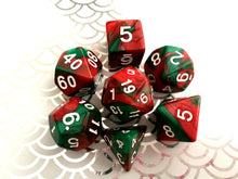 Red/Green Dual Colour Dice Set - Bescon
