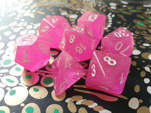 Princess Pink Intense Glitter Dice Set - Bescon