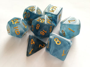 Blue Jade Dice Set