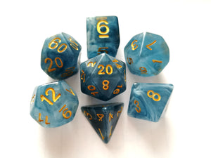 Blue Jade Dice Set