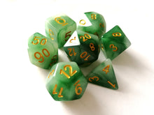 Green Jade Dice Set