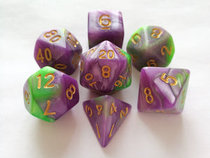 Purple/Green Dual Colour Dice Set