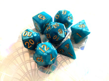 Turquoise Blue Pearl Dice Set