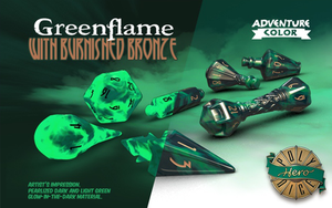 Greenflame (Glow in the Dark) - Wizard Dice - Polyhero