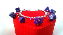 Purple Interferenz Mini Polyhedral Dice Charm Bracelet