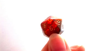 Amber Magma D20 Keyring