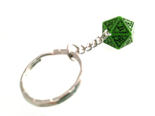 Green with Black Ink Runic D20 Keyring