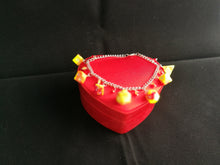 Ooze Red/Yellow Mini Polyhedral Dice Charm Bracelet