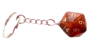 Amber Magma D20 Keyring