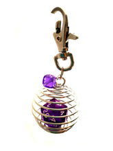 Purple Gem D20 Caged Dice Clip