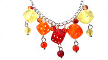Red, Orange & Yellow Dice Necklace