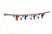 Red, White and Blue Dice Charm Bracelet
