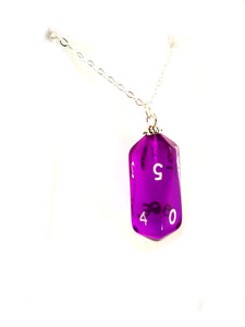 Purple Gem Crystal Caste D10 Necklace