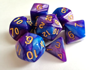 Blue/Purple Dual Colour Dice Set