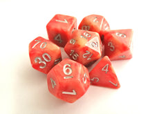 Peach-Red/Yellow Dual Colour Dice Set