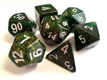 Forest Green Galaxy Dice Set