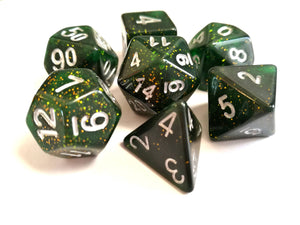 Forest Green Galaxy Dice Set