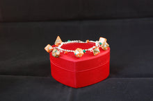 Chemical Orange/Green Mini Polyhedral Dice Charm Bracelet