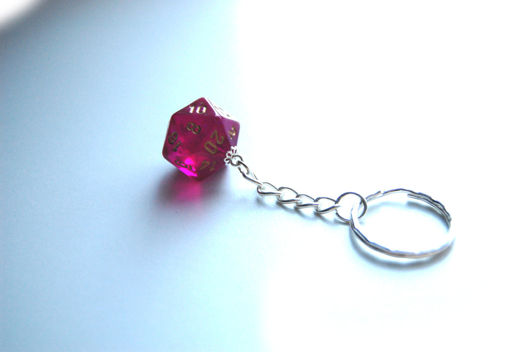 Magenta Borealis D20 Keyring