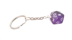 Dark Purple Gem D20 Keyring