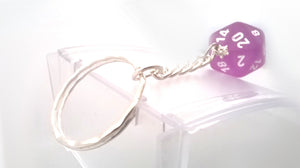Purple Frosted D20 Keyring