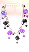 Purple & Black Dice Charm Bracelet Geeky