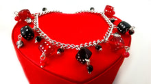 Red & Black Dice Charm Bracelet