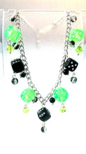 Green & Black Dice Charm Bracelet